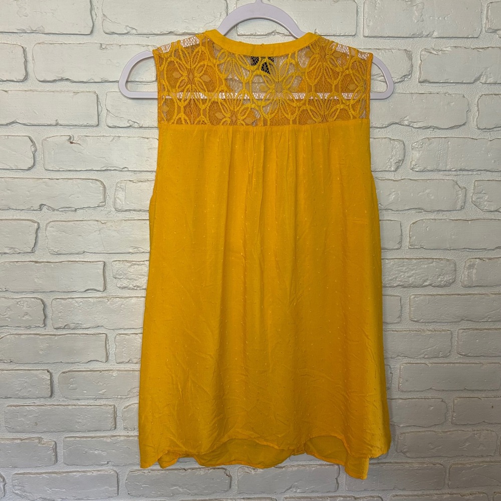 Torrid Size 2 Sunshine Yellow Lace‎ Flowy Tank Top Women's Size 2X - Picture 6 of 6